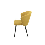 Sedia Imbottita Gialla con Piedi in Metallo Nero L 44 x P41 x H 82 cm