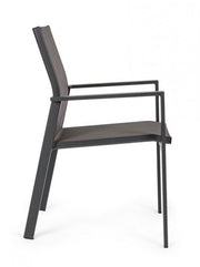 Sedia con braccioli Crozet da esterno dark antracite