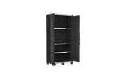 Armadio alto in plastica 4 ripiani rinforzati 88x45x181H cm. nero Garage XL