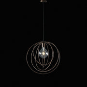 Lampadario a sospensione moderno in ferro Nero decorazione Rame una luce 42x h45 cm