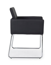 Sedia con braccioli in similpelle Nero SIXTY 60x54x h80,5 cm