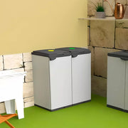 Mobile Pattumiera Raccolta Differenziata con Doppia Apertura - 80/110 lt - 68x39,5x85 cm