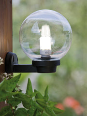 Lampada da esterno in termoplastico con sfera fumé Ø 20cm nero