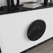 Madia Gora 110x35.6x82 cm Struttura Bendir e Ante Bianco