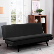 Divano letto Kyl in tessuto grigio scuro con piedi metallo neri